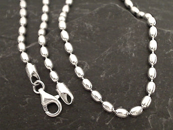 18" 3mm Oval Bead Chain, Sterling Silver