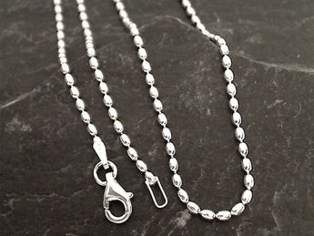 20" 2mm Oval Bead Chain, Sterling Silver