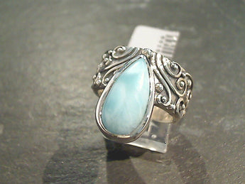 Size 9 Larimar, Sterling Silver Ring