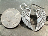 Sterling Silver Medium Size Angel Wings Earrings