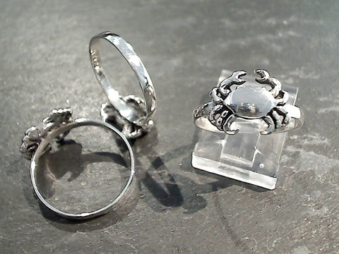 Size 7.5 Sterling Silver Crab Ring