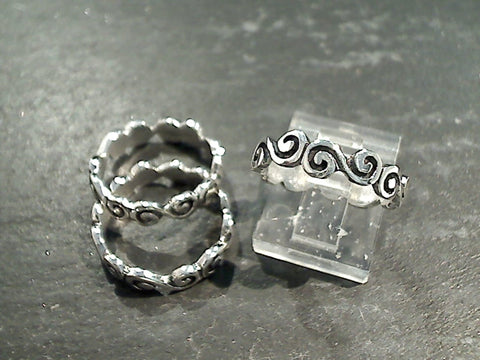 Size 6 Sterling Silver Swirls Ring Band