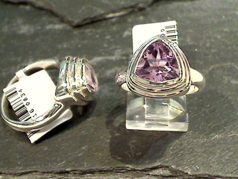 Size 9 Amethyst, Sterling Silver Ring