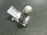 Size 8 Pearl, Amethyst, Sterling Silver Ring