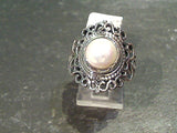 Size 6 Pearl, Sterling Silver Ring