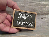 Simply Blessed 2.5" x 3.25" Mini Box Sign