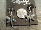 Abalone, Sterling Silver Dragonfly Earrings