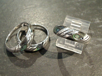 Size 7.75 Abalone, Sterling Silver Ring