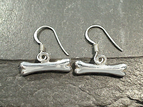 Sterling Silver Bone Earrings
