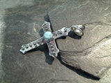 Larimar, Sterling Silver Cross Pendant