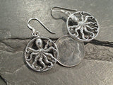 Sterling Silver Octopus Earrings