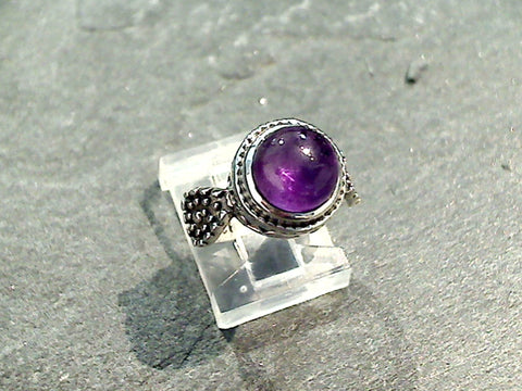 Size 5 Amethyst, Sterling Silver Ring