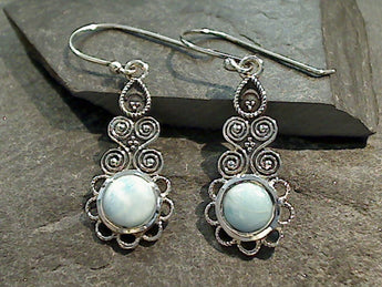 Larimar, Sterling Silver Earrings