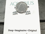 Sterling Silver Aquarius Zodiac Stud Earrings