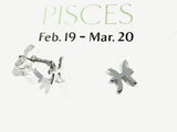 Sterling Silver Pisces Zodiac Stud Earrings