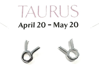 Sterling Silver Taurus Zodiac Stud Earrings