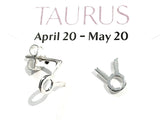 Sterling Silver Taurus Zodiac Stud Earrings