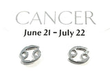 Sterling Silver Cancer Zodiac Stud Earrings