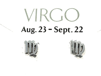 Sterling Silver Virgo Zodiac Stud Earrings
