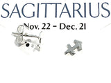 Sterling Silver Sagittarius Zodiac Stud Earrings