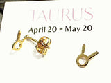 Gold Plated Sterling Taurus Zodiac Earrings