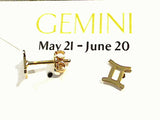 Gold Plated Sterling Gemini Zodiac Earrings