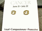 Gold Plated Sterling Cancer Zodiac Earrings