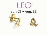 Gold Plated Sterling Leo Zodiac Earrings