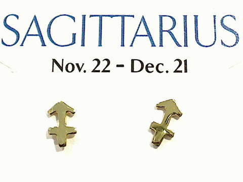 Gold Plated Sterling Sagittarius Zodiac Earrings