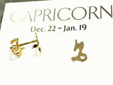 Gold Plated Sterling Capricorn Zodiac Earrings