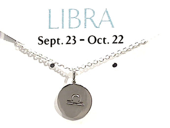 16" - 18" Sterling Silver Libra Zodiac Necklace