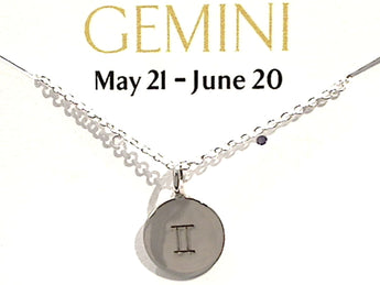 16" - 18" Sterling Silver Gemini Zodiac Necklace