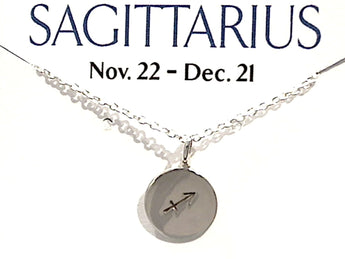 16" - 18" Sterling Silver Sagittarius Zodiac Necklace
