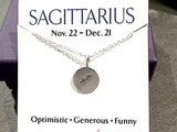 16" - 18" Sterling Silver Sagittarius Zodiac Necklace