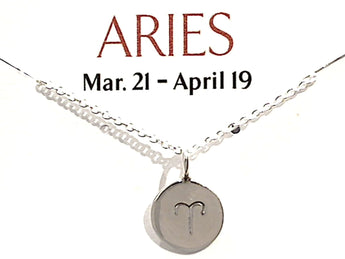 16" - 18" Sterling Silver Aries Zodiac Necklace