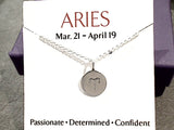16" - 18" Sterling Silver Aries Zodiac Necklace