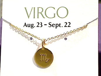 16" - 18" Gold Plated Sterling Virgo Zodiac Necklace