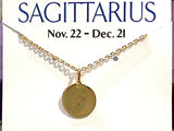 16" - 18" Gold Plated Sterling Sagittarius Zodiac Necklace