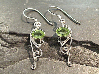 Peridot, Sterling Silver Earrings