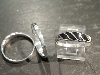Size 6.75 Onyx, Sterling Silver Ring