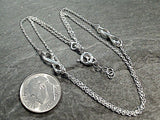 9.5" - 10" Sterling Silver Double Strand Infinity Anklet