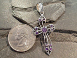 Amethyst, Sterling Silver Cross Pendant