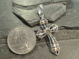 Citrine, Sterling Silver Cross Pendant