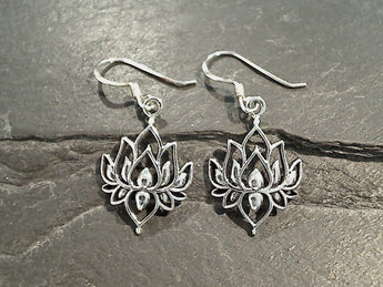 Sterling Silver Lotus Earrings