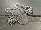 Sterling Silver Lotus Earrings