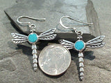 Turquoise, Sterling Silver Dragonfly Earrings