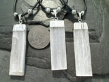 Selenite Blade Necklace - Silver Plated