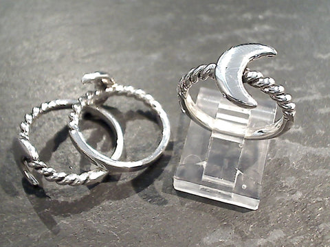 Size 6 Sterling Silver Crescent Moon Ring
