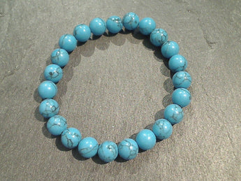 Synthetic Turquoise 8MM Stretch Bracelet