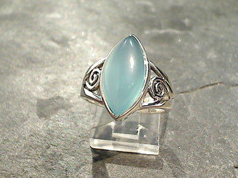 Size 6 Chalcedony, Sterling Silver Ring